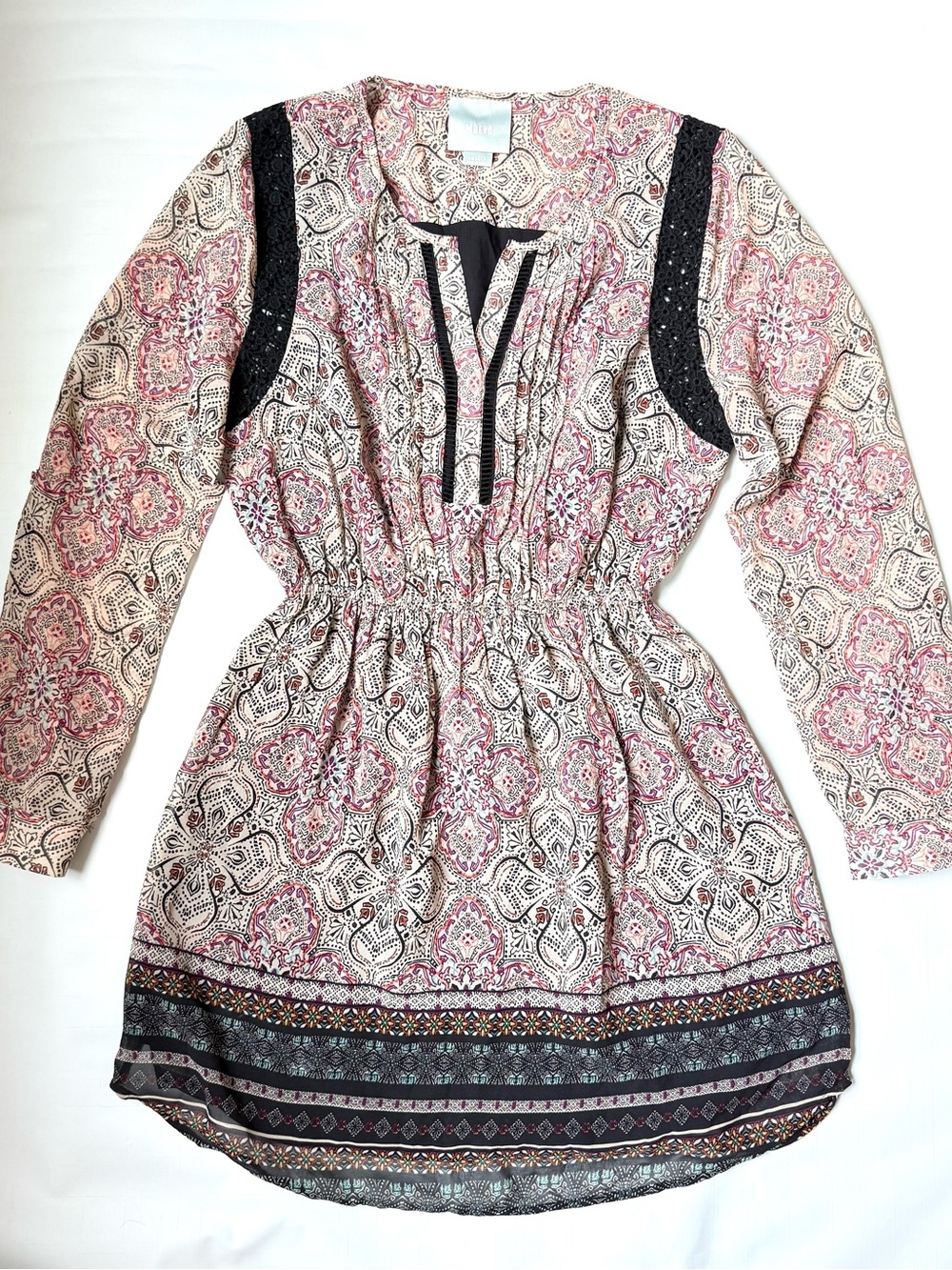Maeve For Anthropologie Phoenicia Paisley Long-Sleeve Boho Dress View 4